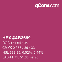 カラーコード: HEX #AB3669 | qconv.com