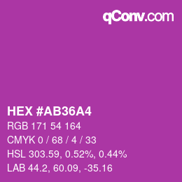 颜色代码: HEX #AB36A4 | qconv.com