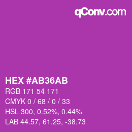 Color code: HEX #AB36AB | qconv.com