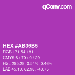 カラーコード: HEX #AB36B5 | qconv.com
