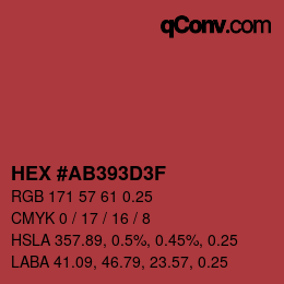 Código de color: HEX #AB393D3F | qconv.com