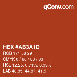 カラーコード: HEX #AB3A1D | qconv.com