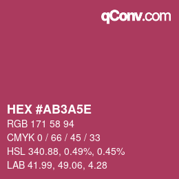 カラーコード: HEX #AB3A5E | qconv.com