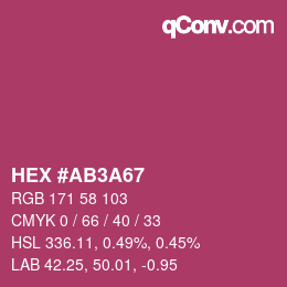 カラーコード: HEX #AB3A67 | qconv.com