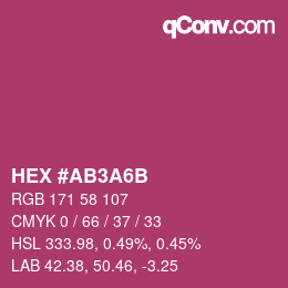 カラーコード: HEX #AB3A6B | qconv.com