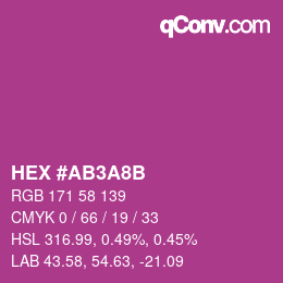 カラーコード: HEX #AB3A8B | qconv.com