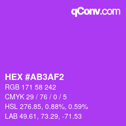 カラーコード: HEX #AB3AF2 | qconv.com