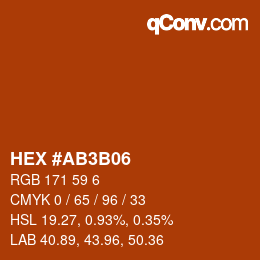 Color code: HEX #AB3B06 | qconv.com