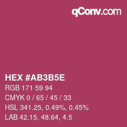 Color code: HEX #AB3B5E | qconv.com