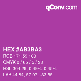 カラーコード: HEX #AB3BA3 | qconv.com