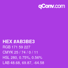 颜色代码: HEX #AB3BE3 | qconv.com