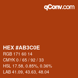 Código de color: HEX #AB3C0E | qconv.com