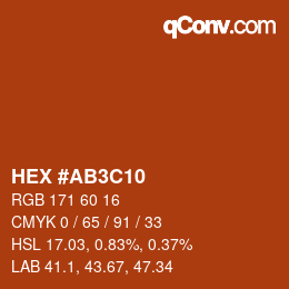 Color code: HEX #AB3C10 | qconv.com