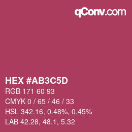 カラーコード: HEX #AB3C5D | qconv.com