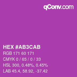Color code: HEX #AB3CAB | qconv.com
