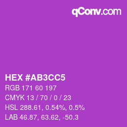Color code: HEX #AB3CC5 | qconv.com