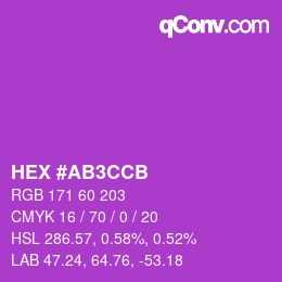 Color code: HEX #AB3CCB | qconv.com