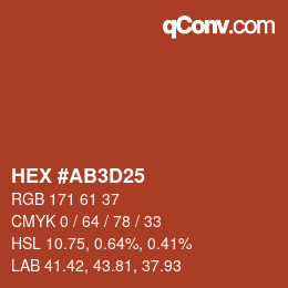 Color code: HEX #AB3D25 | qconv.com