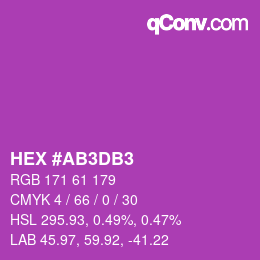 颜色代码: HEX #AB3DB3 | qconv.com