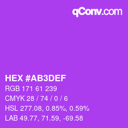 Color code: HEX #AB3DEF | qconv.com
