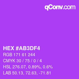Color code: HEX #AB3DF4 | qconv.com