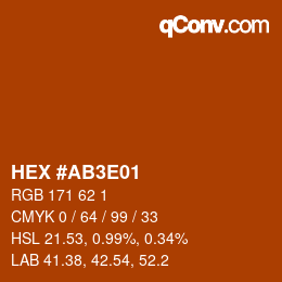 Color code: HEX #AB3E01 | qconv.com