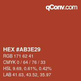 Color code: HEX #AB3E29 | qconv.com