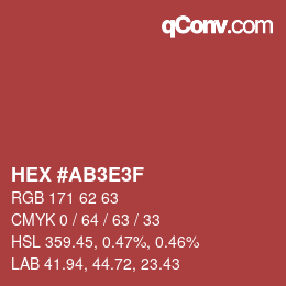 Color code: HEX #AB3E3F | qconv.com