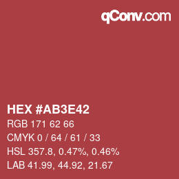 Color code: HEX #AB3E42 | qconv.com
