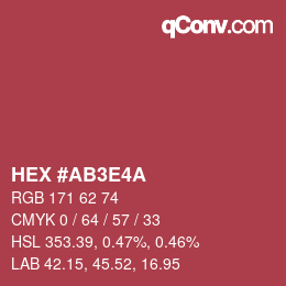 Color code: HEX #AB3E4A | qconv.com