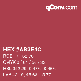 Color code: HEX #AB3E4C | qconv.com
