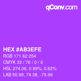 Color code: HEX #AB3EFE | qconv.com