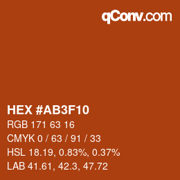 Color code: HEX #AB3F10 | qconv.com