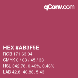 Color code: HEX #AB3F5E | qconv.com
