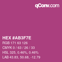Color code: HEX #AB3F7E | qconv.com