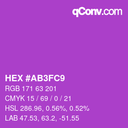 カラーコード: HEX #AB3FC9 | qconv.com