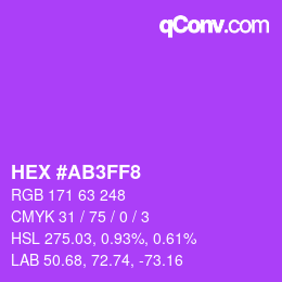 Color code: HEX #AB3FF8 | qconv.com