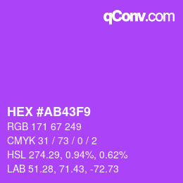 Color code: HEX #AB43F9 | qconv.com
