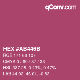 Color code: HEX #AB446B | qconv.com