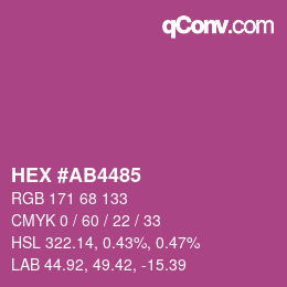 Color code: HEX #AB4485 | qconv.com