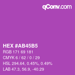 颜色代码: HEX #AB45B5 | qconv.com