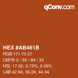 Color code: HEX #AB461B | qconv.com