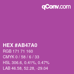 カラーコード: HEX #AB47A0 | qconv.com