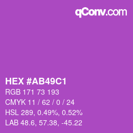 Farbcode: HEX #AB49C1 | qconv.com