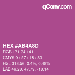 颜色代码: HEX #AB4A8D | qconv.com