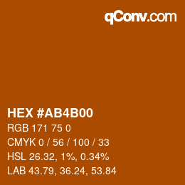 Código de color: HEX #AB4B00 | qconv.com