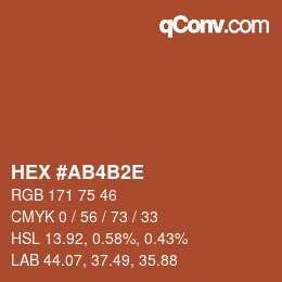 Color code: HEX #AB4B2E | qconv.com