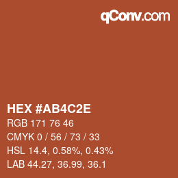 Color code: HEX #AB4C2E | qconv.com