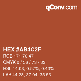 Color code: HEX #AB4C2F | qconv.com