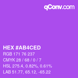 Color code: HEX #AB4CED | qconv.com